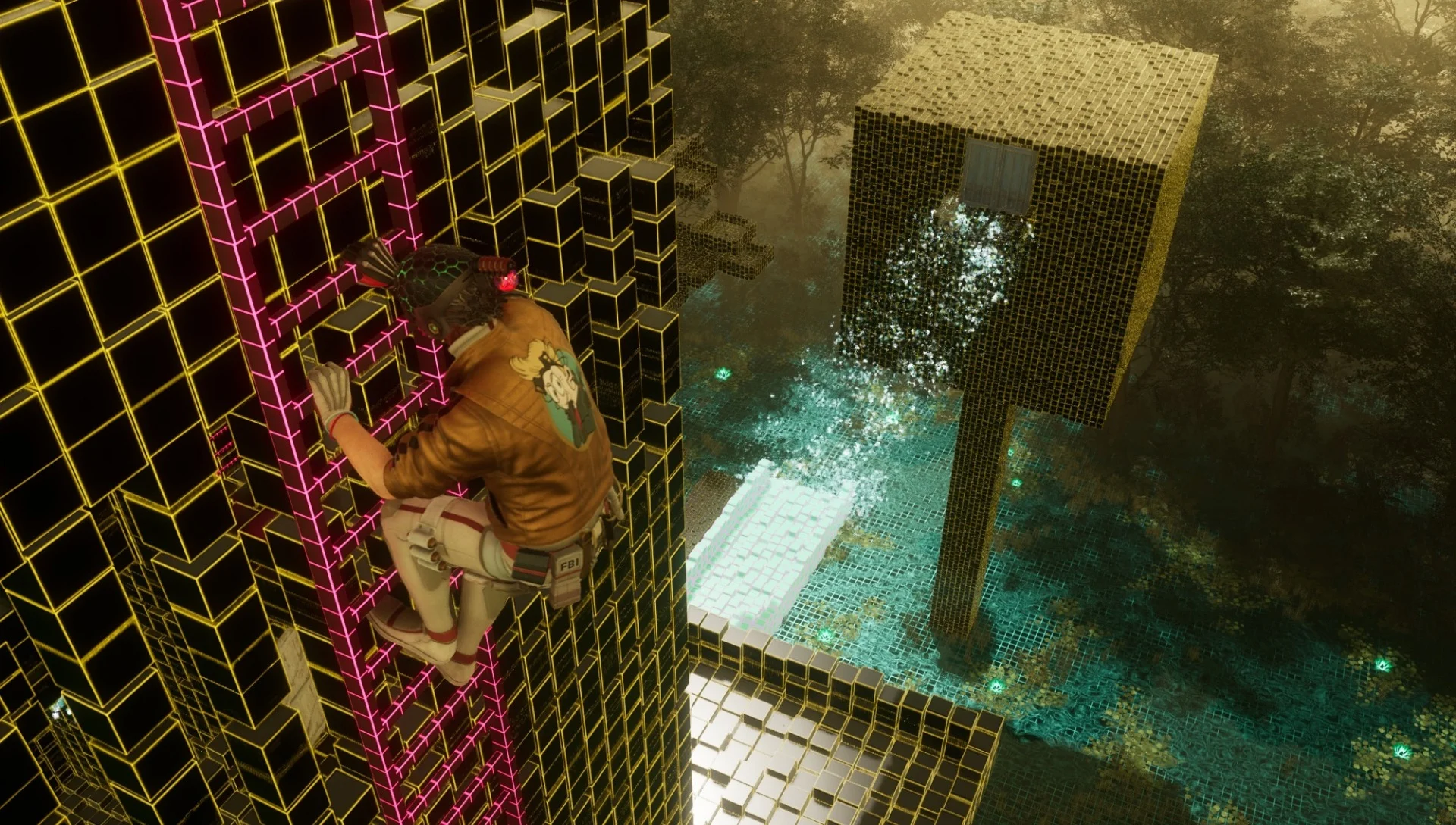 Romeo klettert eine Leiter hinauf.