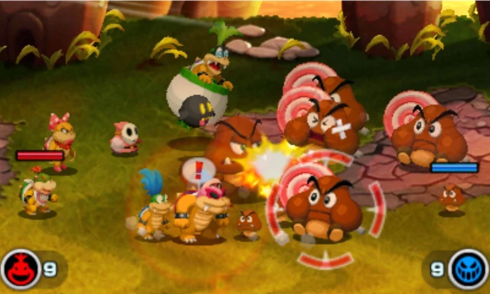 Bowser bekämpft Feinde. 