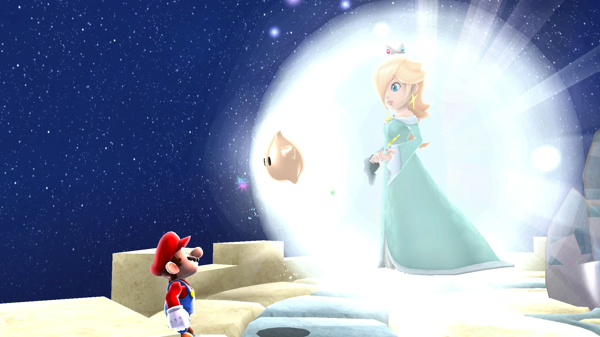 Mario trifft Rosalina. 